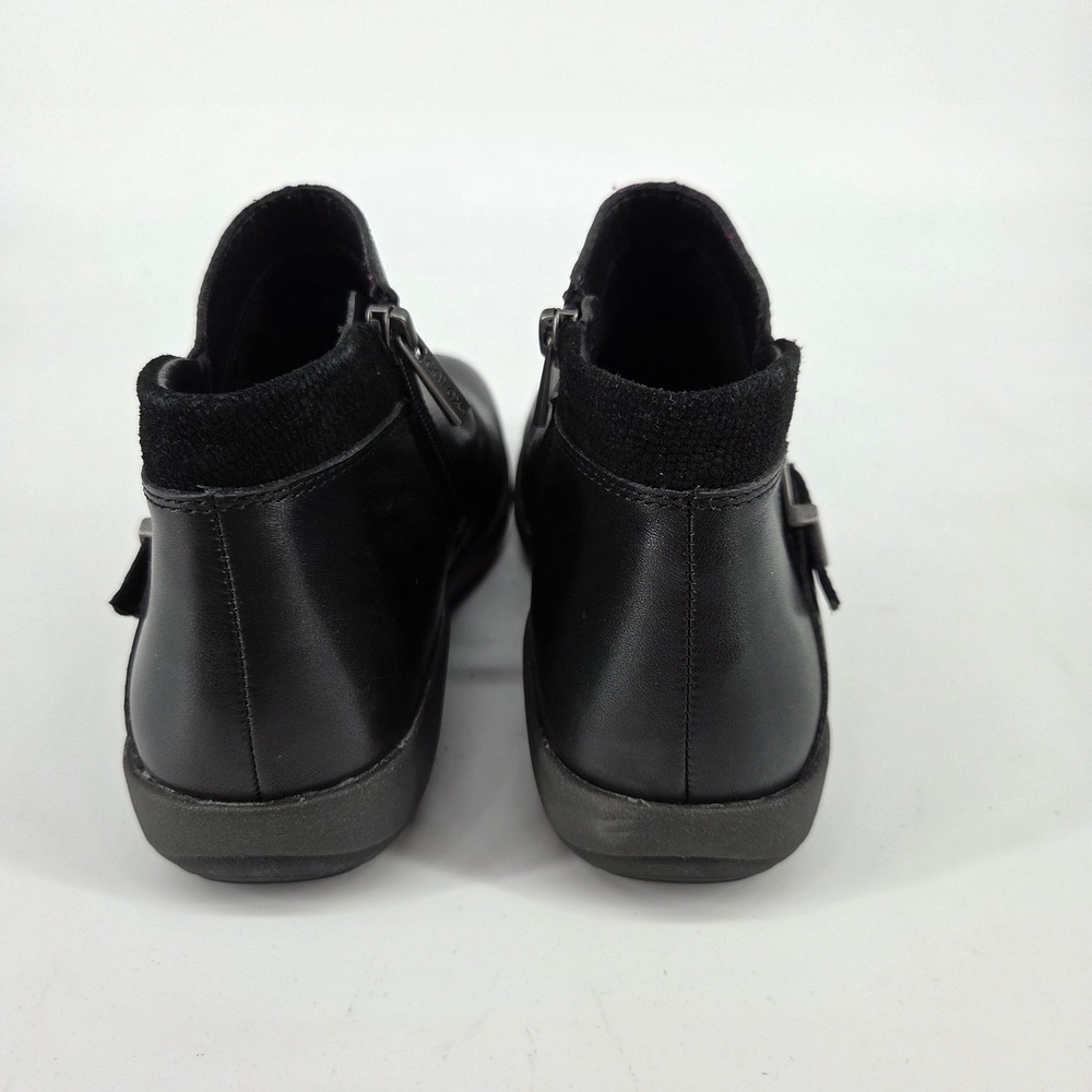 Aetrex Luna Black Leather Ruched Ankle Boots Womens 6-6.5 Side Zip DM700WM - Picture 6 of 7